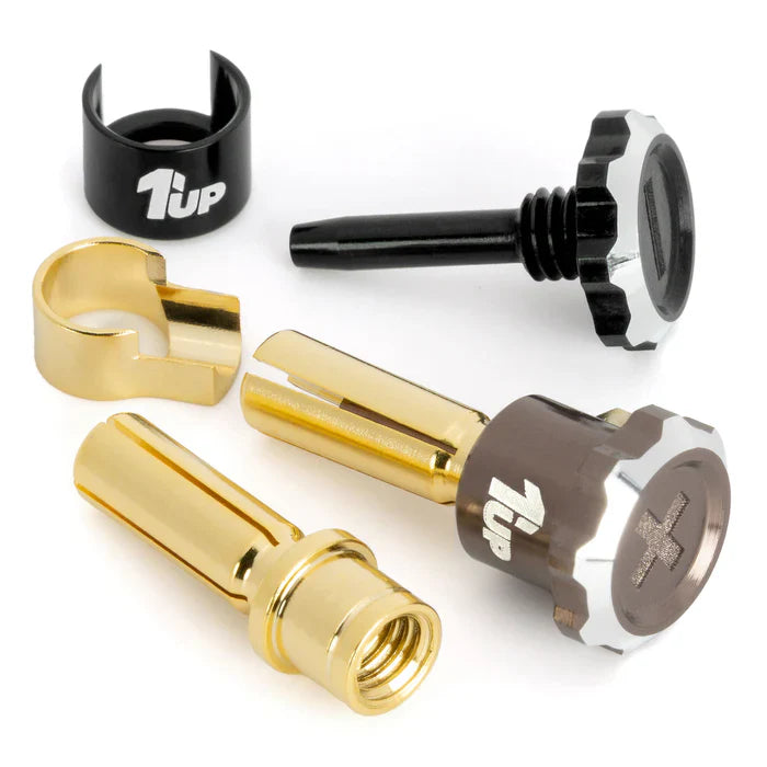 1up Racing Lockdown Adjustable Bullet Plugs (5mm Plug) (Assorted Colou ...