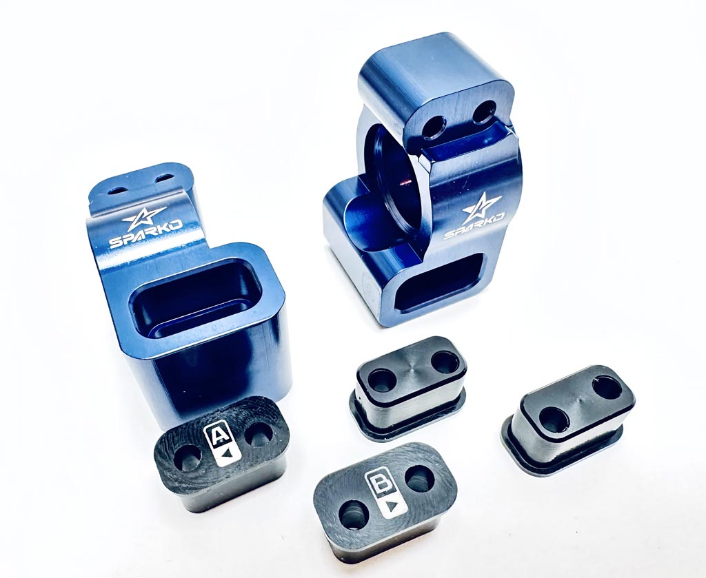 Pom Module Carier Sparko F8 7075 Rear Hub CNC POM Carrier Set (F84038OP) – Speedy RC