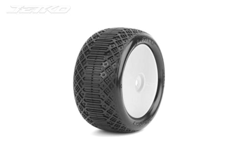 JETKO J-One 1/10 Rear Buggy Mounted Tires (Pre-Glued)