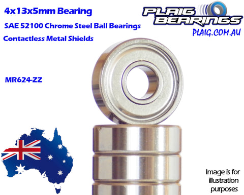 4x13x5mm Bearing – Metal Shields – MR624zz