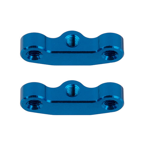 RC10B7 Hub Link Mounts, +1mm, blue aluminum