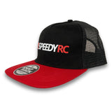 Speedy RC Snapback Trucker Hat Flat Red Bill