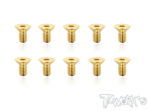 GSS-306C 3mmx6mm Gold Plated Hex. Countersink Steel Screws（10pcs.）