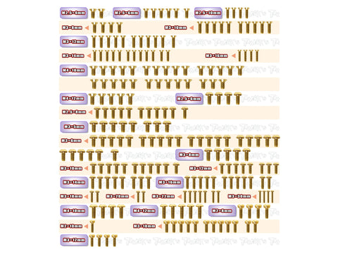 GSS-IFB8     Gold Plated Steel Screw Set 224pcs.( For Infinity IFB8 )