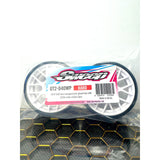 SWEEP 1/8 GT D-COMPOUND Racing Slick, PREMOUNTED ON WHITE WHEELS, WORLD CHAMPIONSHIP OFFICIAL TYRES, 2PCS