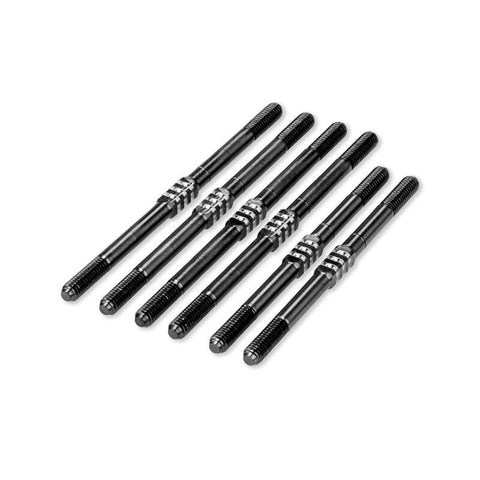 JConcepts - T7 | SC7 | T6.4 | SC6.4, 3.5mm Fin titanium turnbuckle kit - black, 6pc.