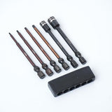 Nut Driver/Hex Wrench Tip Set 1.5, 2.0, 2.5, 3.0mm Hex & 5.5, 7mm Nut Driver 1/4″ Drive Hex Power Tip