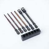 Nut Driver/Hex Wrench Tip Set 1.5, 2.0, 2.5, 3.0mm Hex & 5.5, 7mm Nut Driver 1/4″ Drive Hex Power Tip