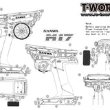 TS-045 Shiny Graphite Sticker (For Sanwa & Airtronics M17 )