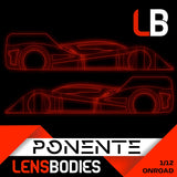 LENSBODIES 1/12 ONROAD BODY PONENTE LIGHT WEIGHT (0.5mm)