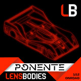 LENSBODIES 1/12 ONROAD BODY PONENTE LIGHT WEIGHT (0.5mm)