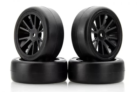 Solaris 28J Pre Glued High Performance Tyre Set (Black Spoke)