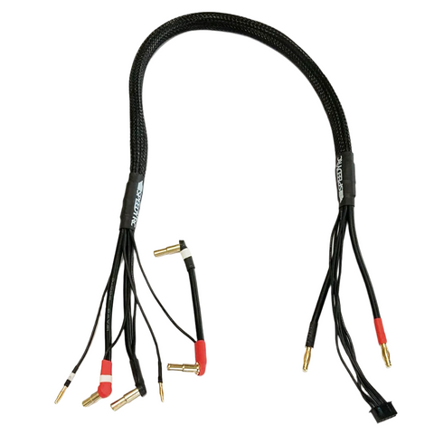 Dual 2S 4/5mm Charge Lead (Black Wrap, 600mm)