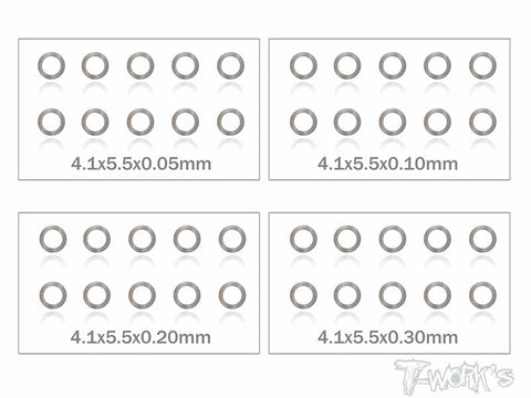 TA-095-4 4mm Shim Washer Set ( 0.05,0.1,0.2,0.3mm each 10pcs. )