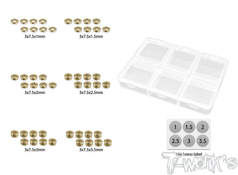 TE-243-S Brass Washer Set For Suspension Arm 3 x 7.5 ( Each 8pcs. )