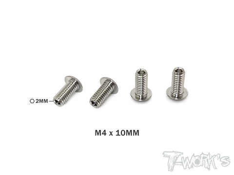 TP-087-B M4 x 10mm 64 Titanium Down Stop Screws 4pcs.