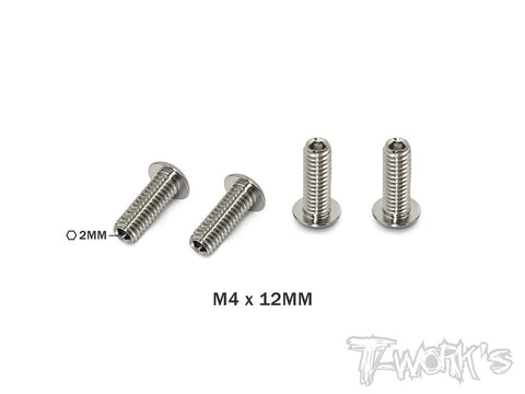 TP-087-D M4 x 12mm 64 Titanium Down Stop Screws 4pcs.