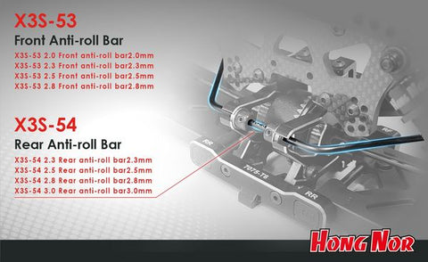 HN Front anti-roll bar 2.5mm (X3S-53 2.5)