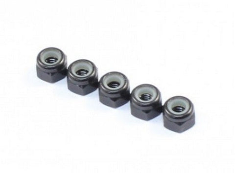 Radtec M3 x 5.5 Aluminum Lock Nuts, 5pcs, Black
