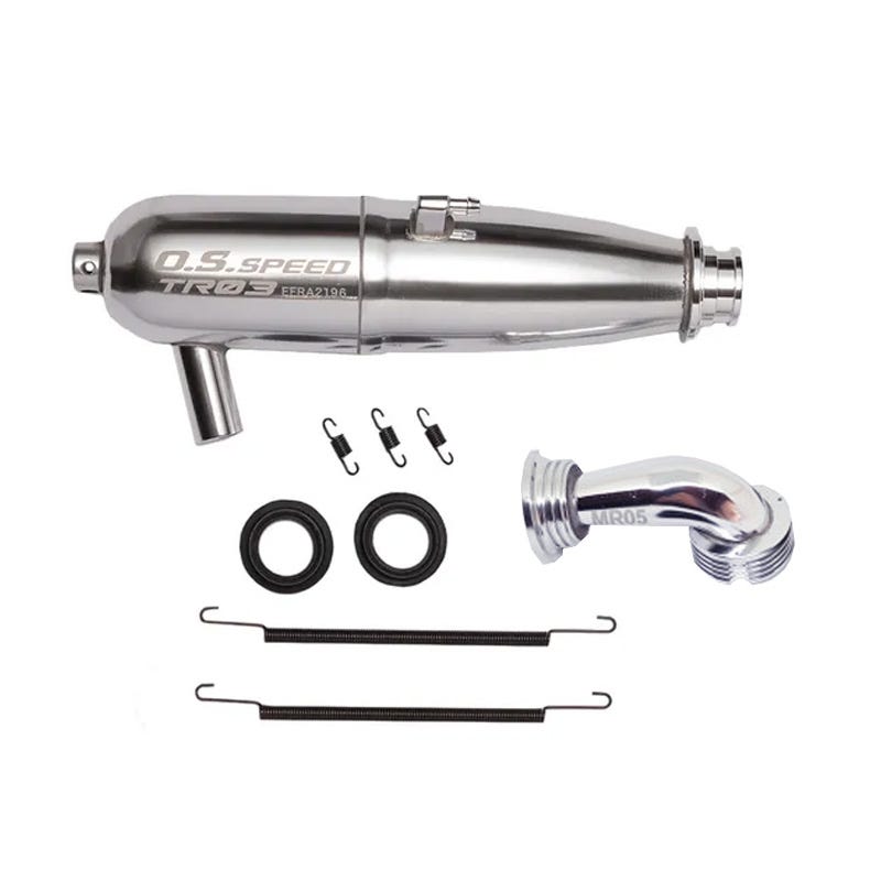 OS Engines TR03 On-Road 1/8 Tuned Pipe Set with EFRA2196 Pipe and MR05 ...