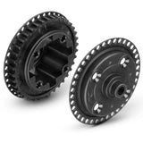 X4 Comp. Gear Diff Case w 38T Pulley&Cover for Uni Bulkheads