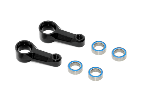 XRAY X4 Alu Dual Steering Arm - Black + Ball-Bearings (2) - XY302517-K