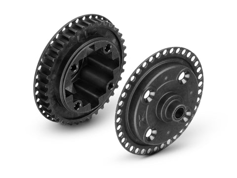 X4 Comp. Gear Diff Case w 38T Pulley&Cover for Uni Bulkheads