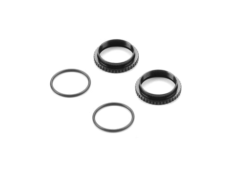 XRAY XLP Alu Shock Adjustable Nut - Black (2) - XY308046-K