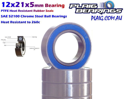 12x21x5mm Bearing – Rubber Seals (6801-2RS) - Speedy RC