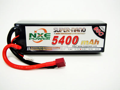NXE 14.8V 5400Mah 60C Hard Case Lipo With Deans Plug 5400HC604S XT90 - Speedy RC