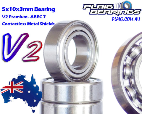 5x10x3mm V2 PREMIUM Bearing – Metal Shielded – MR105zz/W3 - Speedy RC