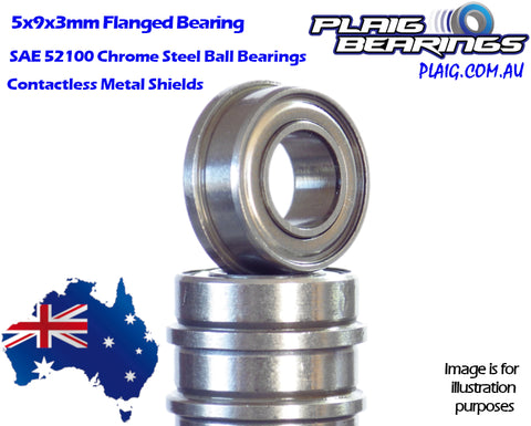 5x9x3mm Flanged Bearing – Metal Shields – MF95zz - Speedy RC