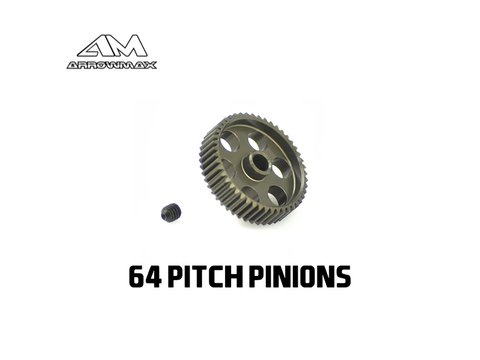 ArrowMax Aluminum Pinion Gear 64 Pitch (64P) 19T-63T - Speedy RC