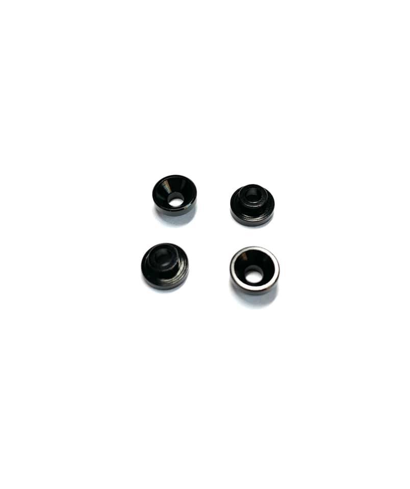 TEAM ZOMBIE Alloy Countersunk Shims For Servo Mounting (5.0mm Neck) 4 Pcs Black