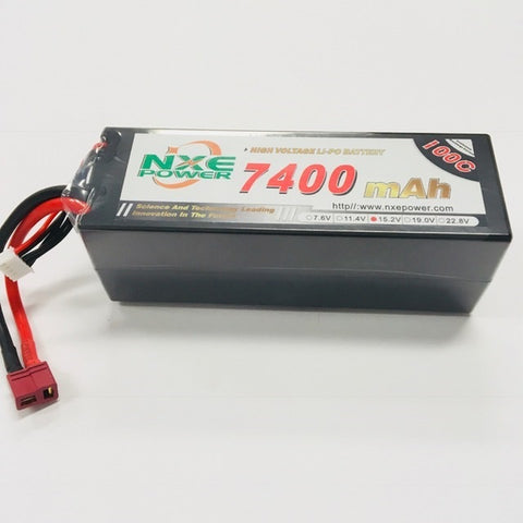 NXE 15.2V 7400MAH 100C Hard Case Lipo With Deans Plug 7400HC1004SDEAN - Speedy RC