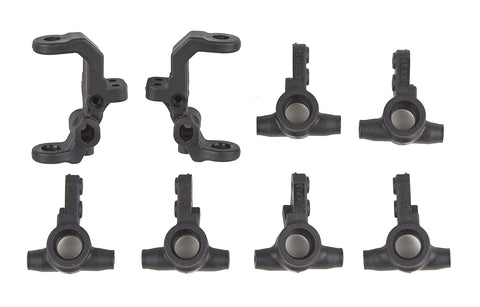 RC10B7 FT Caster and Steering Blocks, carbon (ASS92415)