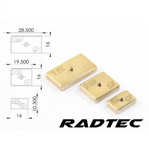 CNC Machined Precision Balancing Chassis Weights, 15g x2 (AC-40003) - Speedy RC