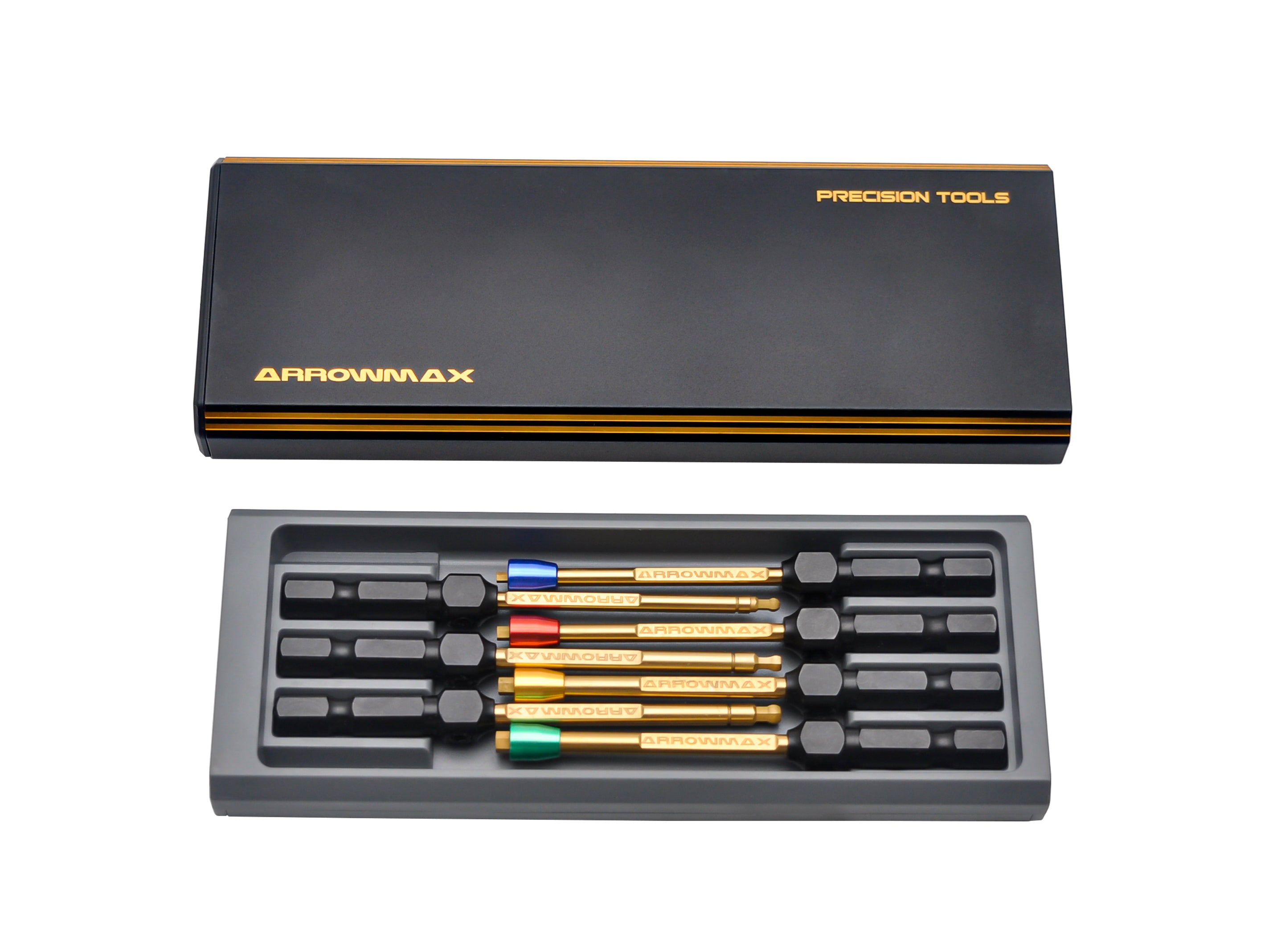AM Power Tool Tip Set 7 Pieces With Alu Case Black Golden (AM-502905) - Speedy RC