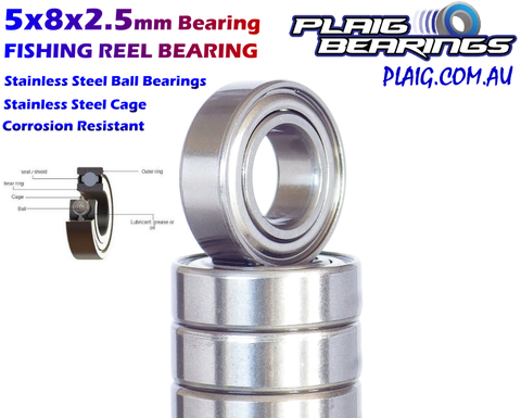 5x8x2.5mm Bearing – Stainless Steel – FR5825ZZ - Speedy RC