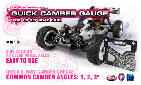 HUDY QUICK CAMBER GAUGE 1/8 OFF-ROAD 1° 2° 3° - HD107751 - Speedy RC