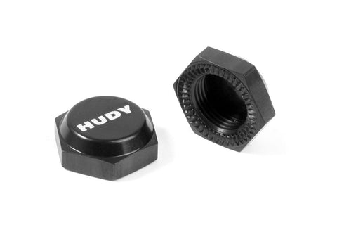 HUDY ALU WHEEL NUT M12 WITH COVER - RIBBED (2) - HD293560 - Speedy RC
