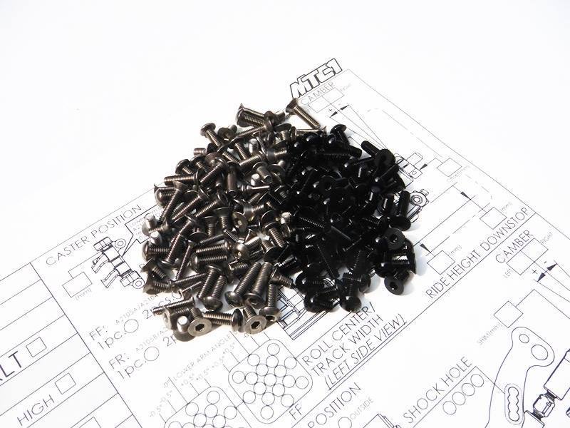 Hiro Seiko 48182 - Mugen MTC-1 Titanitum & Aluminium Hex Socket Screw Set black - Speedy RC
