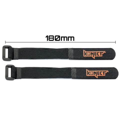 KONECT 180 mm Lipo Strape BLACK color (2 pieces) - KN-LIPO.STRAP-180 - Speedy RC