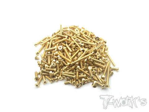 GSS-RC10B74 Gold Plated Steel Screw Set 144pcs. ( For Team Associated RC10 B74 ) - Speedy RC