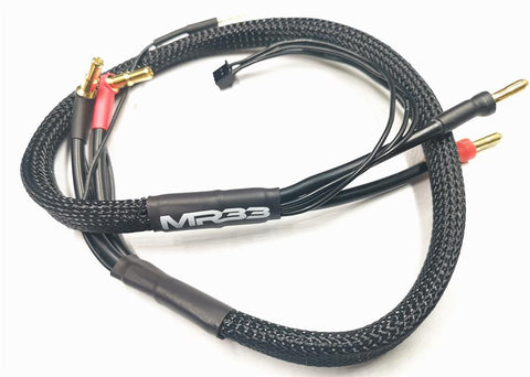 MR33 2S All-Black Charging Lead - 600mm - (4 / 5mm Dual Plug - XH) MR33-BCL600 - Speedy RC