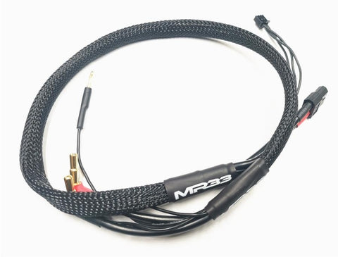 MR33 2S XT60 All-Black Charging Lead - 600mm - (4 / 5mm Dual Plug - XH) - Speedy RC