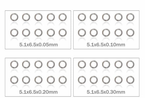 MR33 Shim Washer Set 5mm 0.05 / 0.1 / 0.2 / 0.3mm (10ea) MR33-SH-5 - Speedy RC