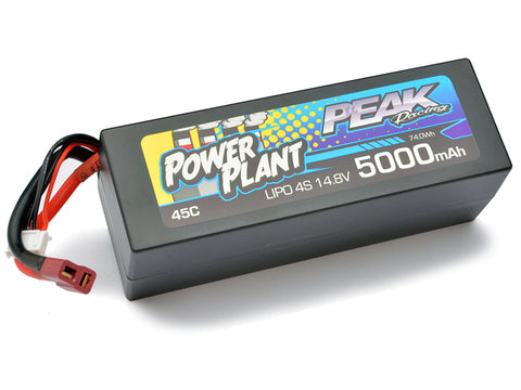 Peak Racing Power Plant Lipo 5000 14.8V 45C (Black case, Deans Plug) 4S/4CELL PEK00555 - Speedy RC