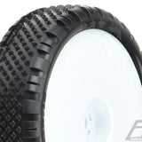 PROLINE PRISM 2.2" 2WD Z3 (MEDIUM) OFF-ROAD CARPET BUGGY TIRES MOUNTED ON VELOCITY FRONT WHITE WHEELS (2) - PR8278-13 - Speedy RC