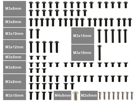 INFINITY R0266 (MULTI FIT ) Aluminum Screw Set (Upper/Black) (MULTI FIT ) - Speedy RC